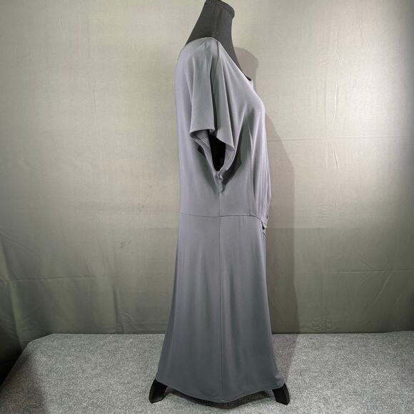 NWT La Fee Maraboutee Dress Women’s 4 Parisian Shift Draped Midi Minimalist Gray - Picture 4 of 14